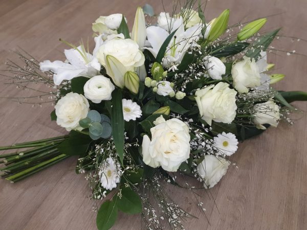 Bouquet plat blanc Marie Pétale lyon