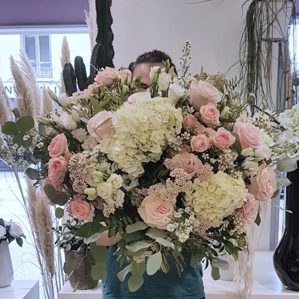 Grand Bouquet de fleurs rose pastel 1 Marie Pétale Lyon