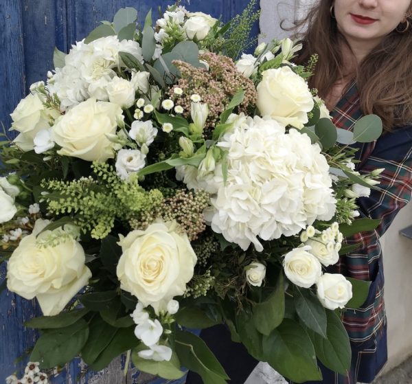 Bouquet de fleurs blanches Marie Pétale Lyon
