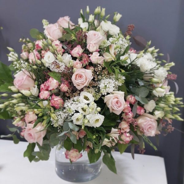Grand Bouquet de fleurs rose pastel Marie Pétale Lyon